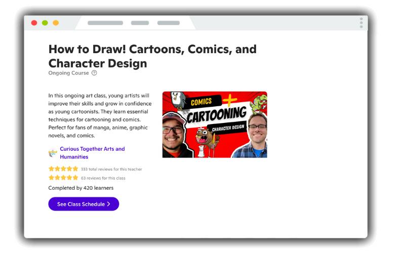 Best online art classes for kids - Outschool - Comics and Caligraphy
